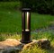 Round Black LED Garden Aluminum Light, Decorative Outdoor Bollard Light for Garden, Pathway, and Driveway